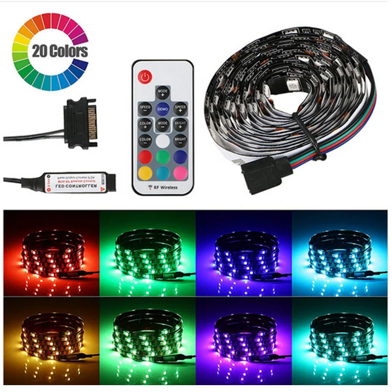 Computer Magnetic RGB LED Strip Light kit LED Computer Lights RF Remote PC Case for PC ASUS Aura SYNC/MSI Mystic Light Sync