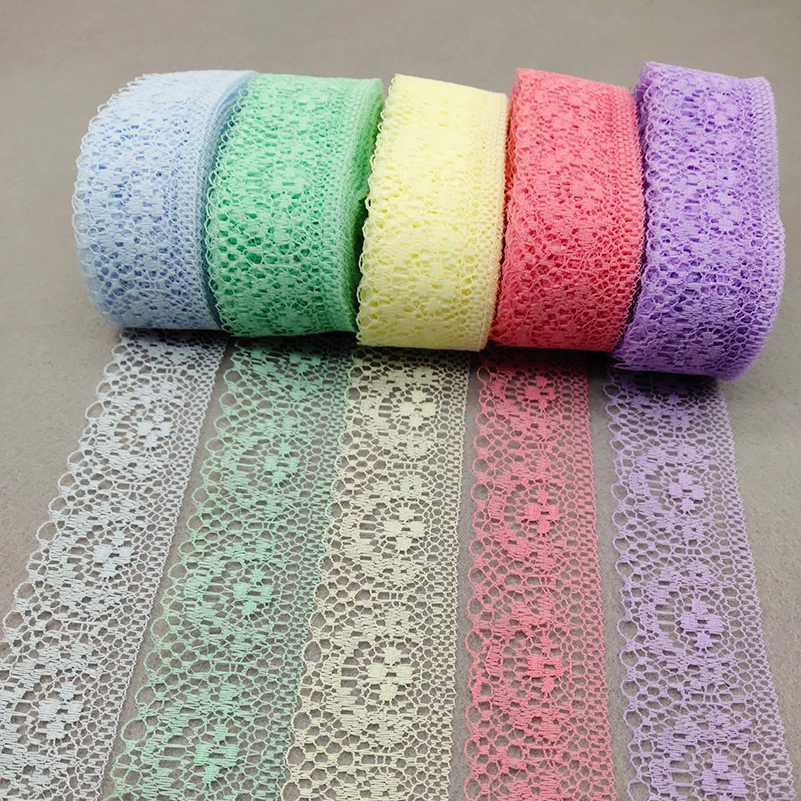 Hot 10 Yards High Quality Lace Ribbon Tape 40MM Lace Trim DIY Embroidered For Sewing Decoration African Lace Fabric Ribbon