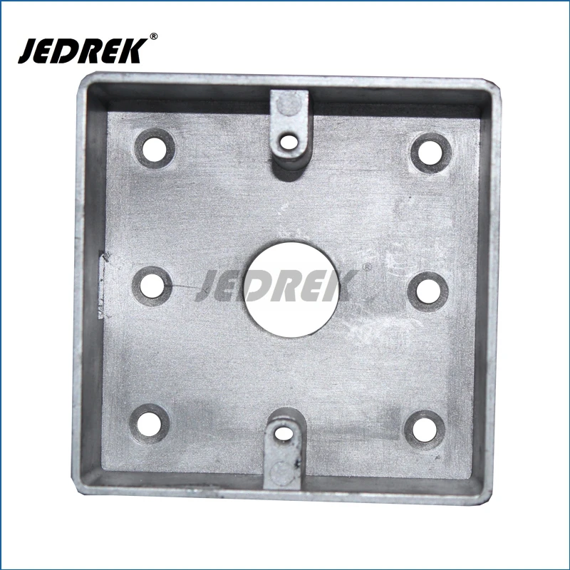 Metal mounting bottom box for exit button switch release