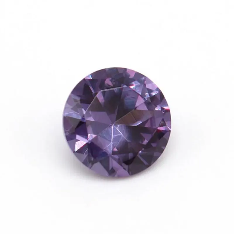 CSJ Created Alexandrite Loose Gemstone Round Cut For Diy Jewelry Silver Mounting Fine Cutting Faceted Bead Stone Color Change