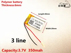 3 linii dobrej jakości 3.7 V, 350 mAH, 602030, polimerowa bateria litowo-jonowa/akumulator litowo-jonowy do TOY, POWER BANK, GPS, mp3, mp4