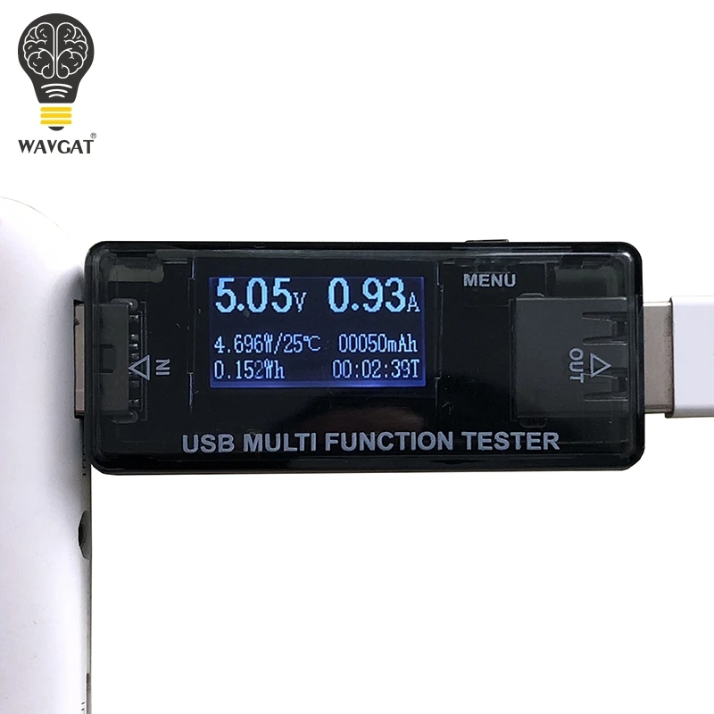 WAVGAT USB tester DC voltage and current detection QC2.0 3.0 power bank charger indicator DC Digital voltmeter amperimetro cur