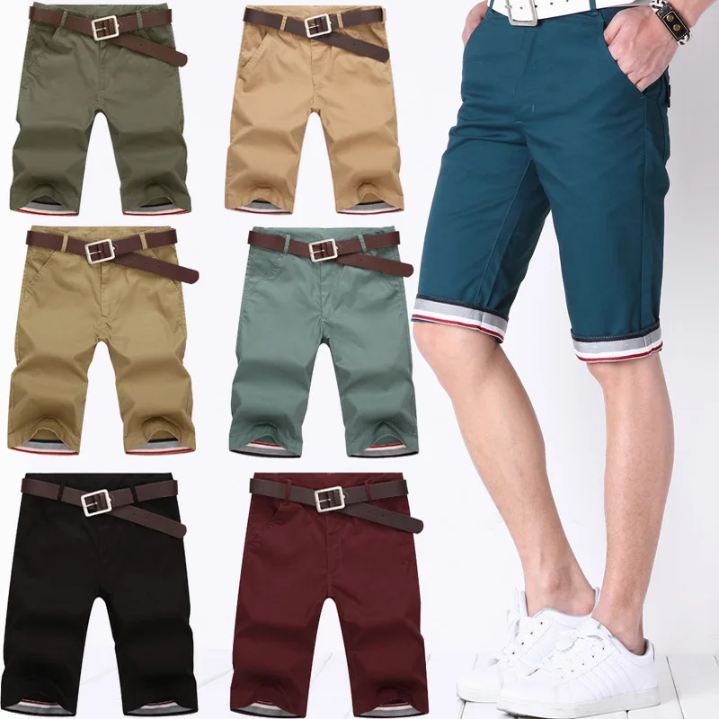 Shorts Men 2024 Summer Fashion Mens Shorts Casual Cotton Slim Bermuda Masculina Beach Shorts Joggers Trousers Knee Length Short