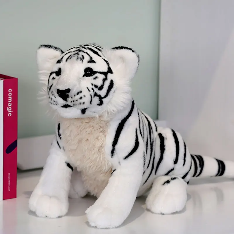 

new plush sitting tiger toy high quality white tiger doll gift about 45cm