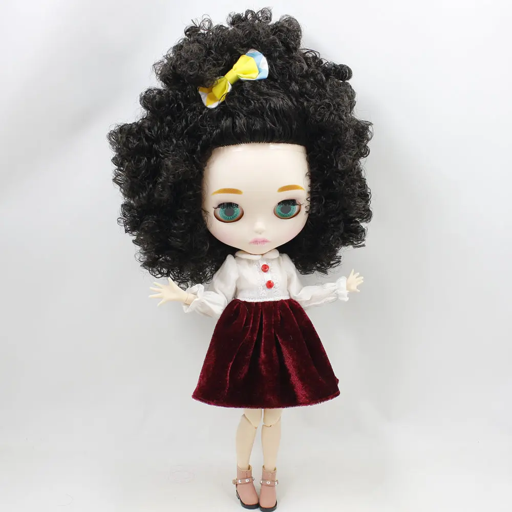 ICY DBS Blyth Doll For Series No.BL9103 Black Afro hair Carved lips Matte face Joint body 1/6 bjd