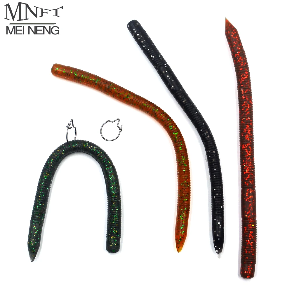 MNFT 8Pcs 13cm 4g Earthworm Fake Baits Artificial Fishing Stick Soft Lure 4 colors Worm Maggot Soft Bait Lures Tackle