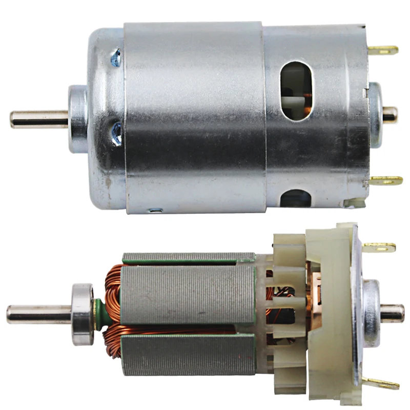 Motor de alto par de 12V CC, Motor de alta potencia y bajo ruido, 895, rodamientos de bolas dobles