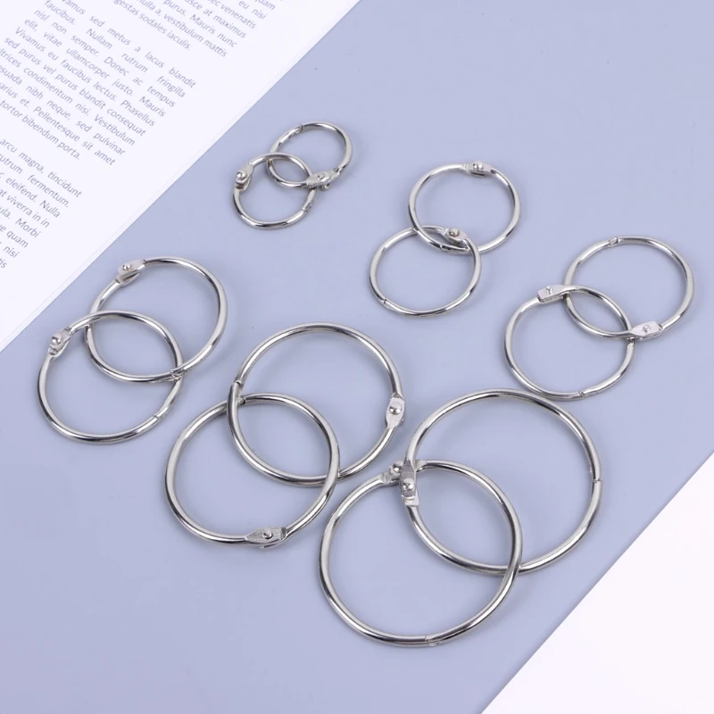 10Pcs โลหะ Binder แหวนหลวม Leaf Binder แหวน Multifunctional Keychain วงกลม Binder Hoop Office Binding Qiang
