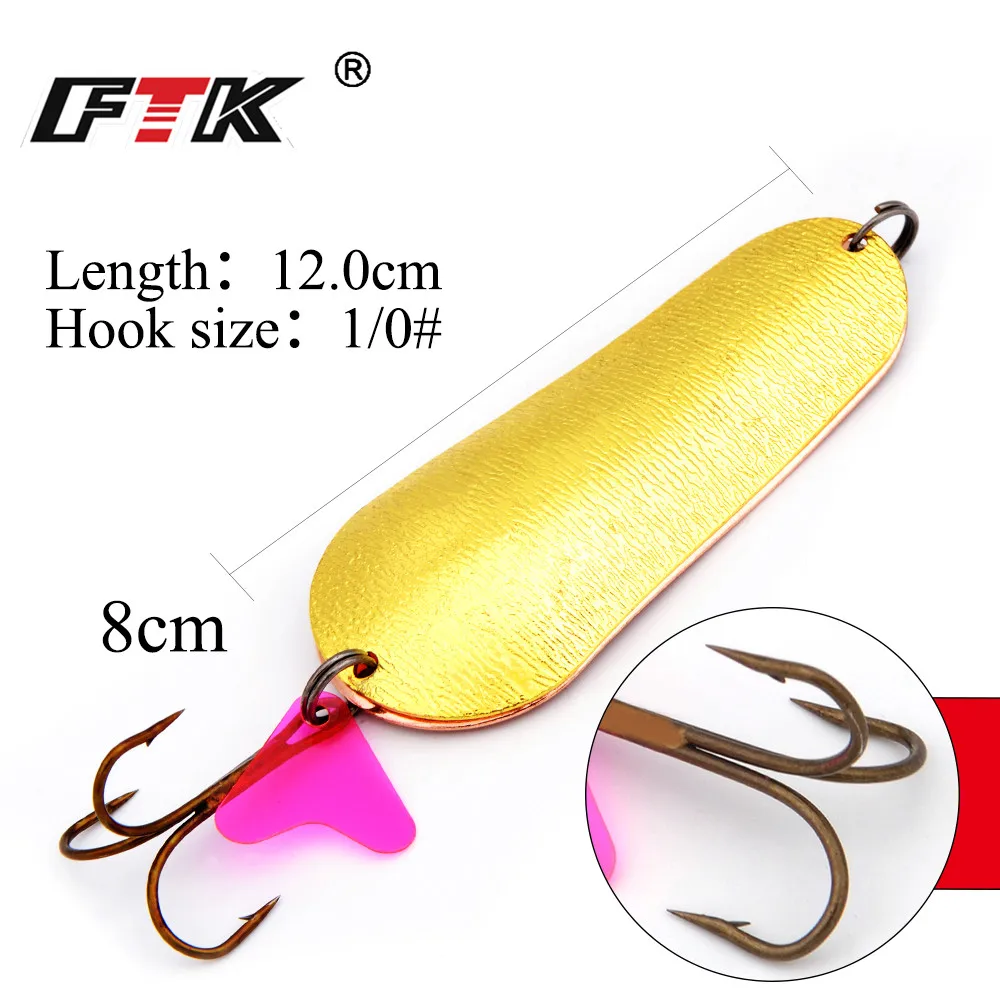FTK  new 1 PC 24g Fishing Lure Spoon Lure Noise Sequin Paillette Carp Hard Fishing Baits With 1/0#  Treble Hook Lure