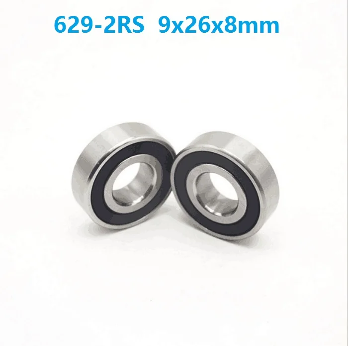 500pcs/lot 629RS 629-2RS 629 RS 2RS Miniature ball bearings 9*26*8 Deep Groove Ball bearing 9x26x8mm