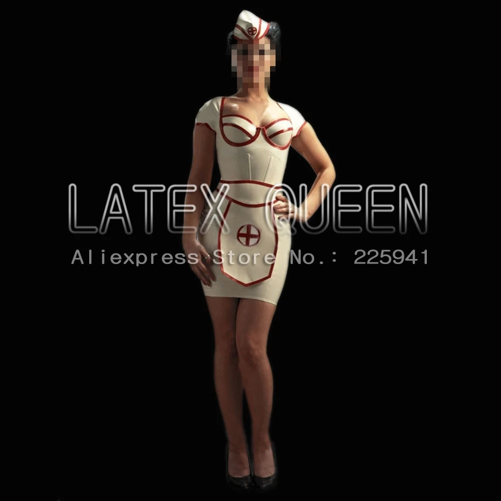 Latex rubber dress medical uniforms