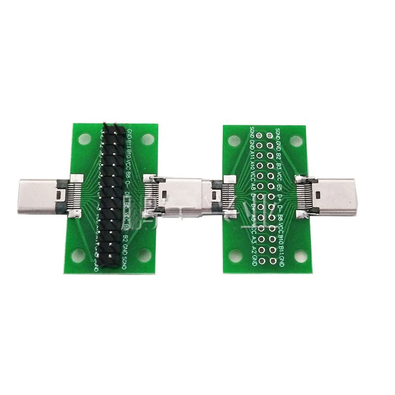 Male to Female Type c Test  PCB board Universal board with USB 3.1 Port 20.6*36.2MM Test board with pins