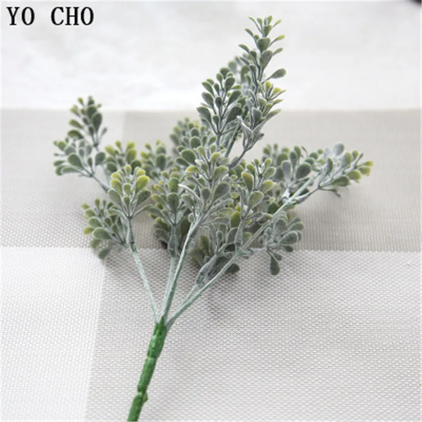 YO CHO 6 Branches Grass Leaves Milan Simulation Eucalyptus Flower Artificial Fake Floral Cafe Office Home Room Hotel Table Decor