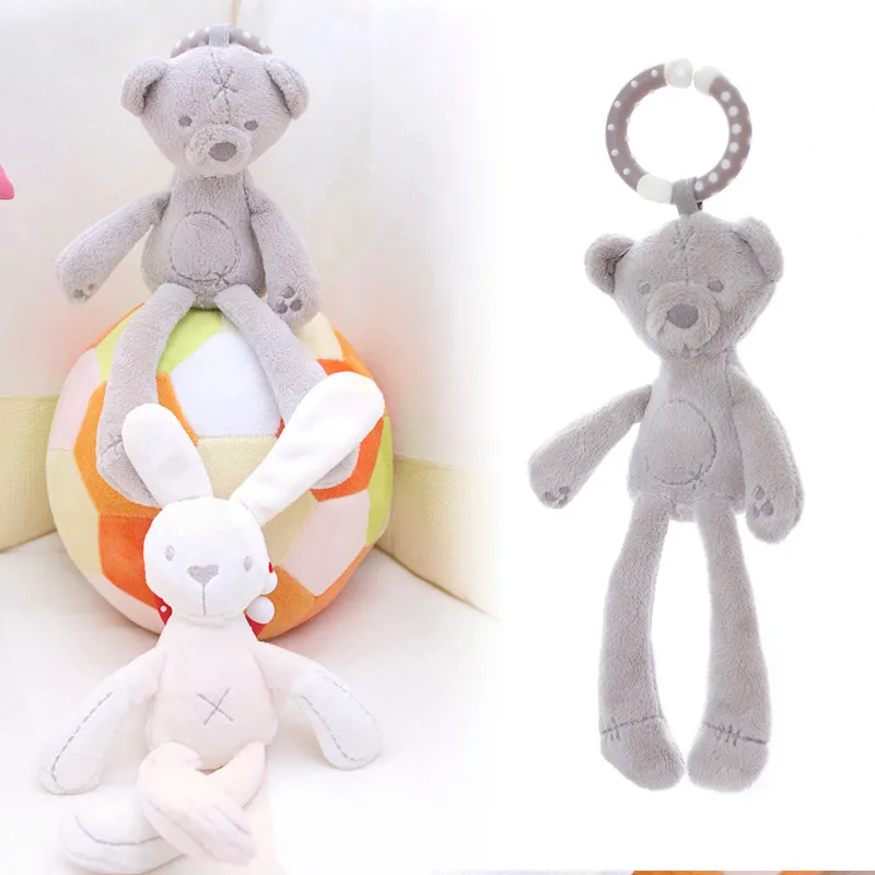 Rabbit Toys Bunny Bear Soft Cute Baby Crib Stroller Plush Infant Doll Mobile Bed Pram kid Animal Hanging Ring Toys игрушки