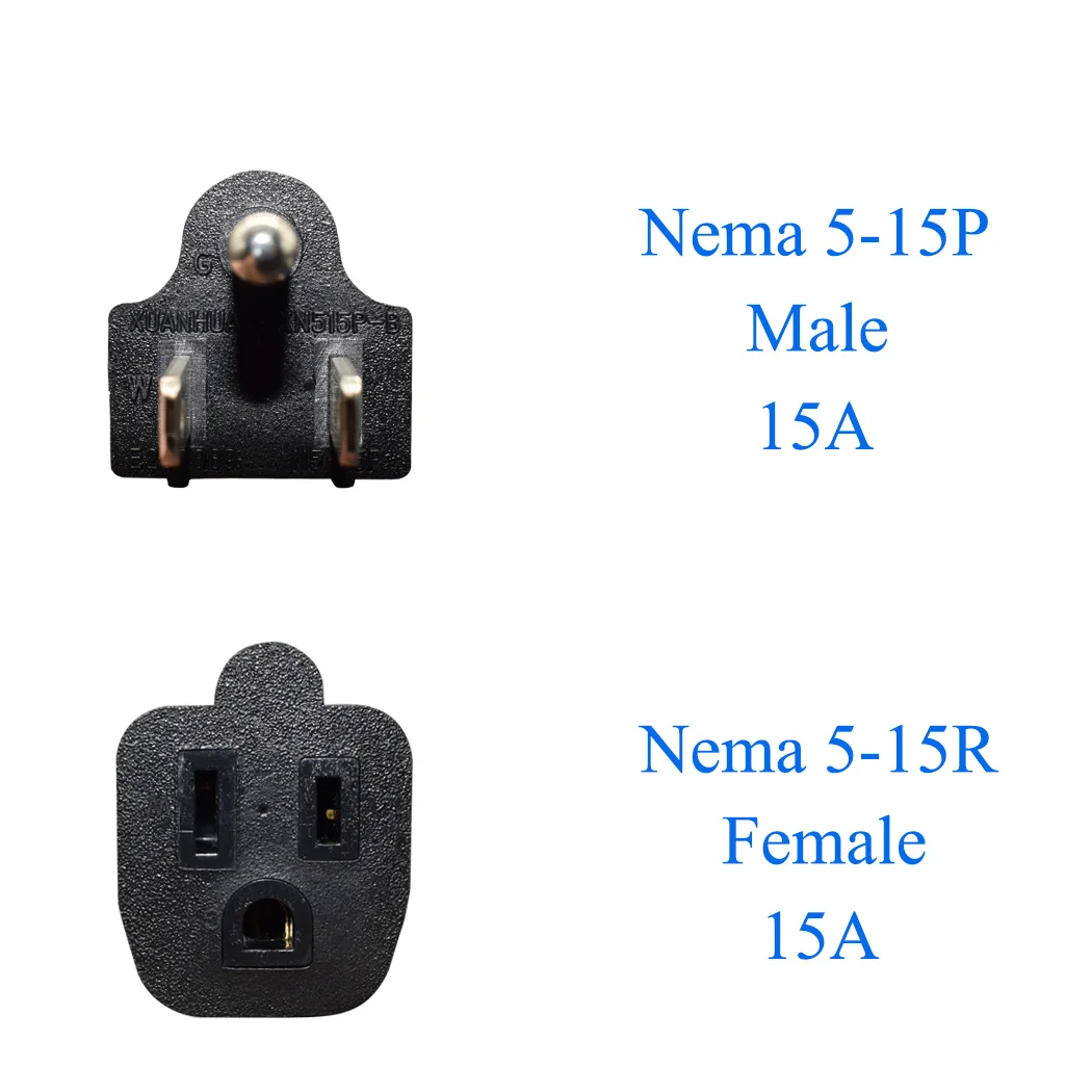 Jorindo สายไฟ0.3ม./1FT 5-15P ถึง3 * 5-15R สายไฟ3ง่ามปลั๊กสหรัฐสายไฟฟ้ากระแสสลับอเมริกาสายเคเบิลระดับอุตสาหกรรม NEMA