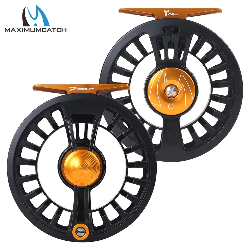 Maximumcatch Tail 3/4 5/6 7/8wt Light Weight Fly Fishing Reel Large Arbor Black Fly Reel