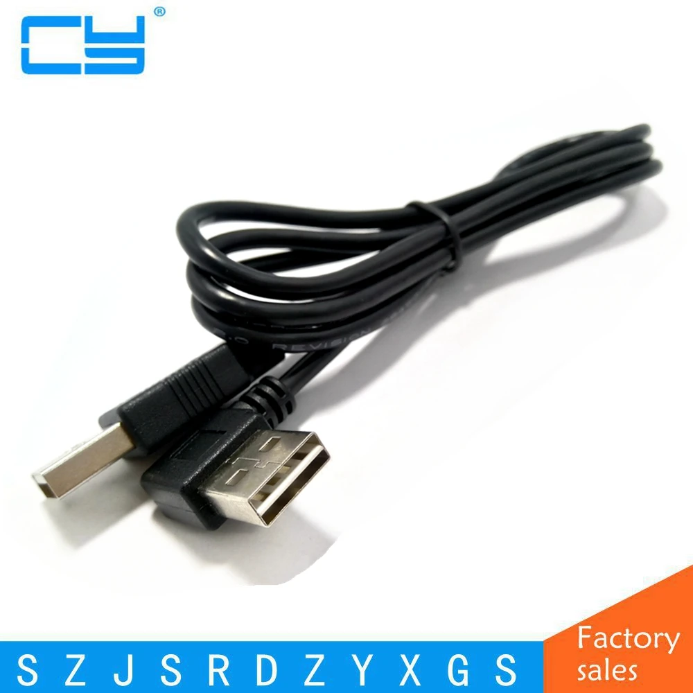 

USB 2.0 Male to Male Data Cable 100cm 1m 3ft Reversible Design Left & Right Angled 90 Degree