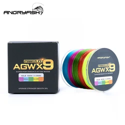 Angryfish 500M 9 Strands Super Multicolor PE Braided Fishing Line Strong Strength Fish Line
