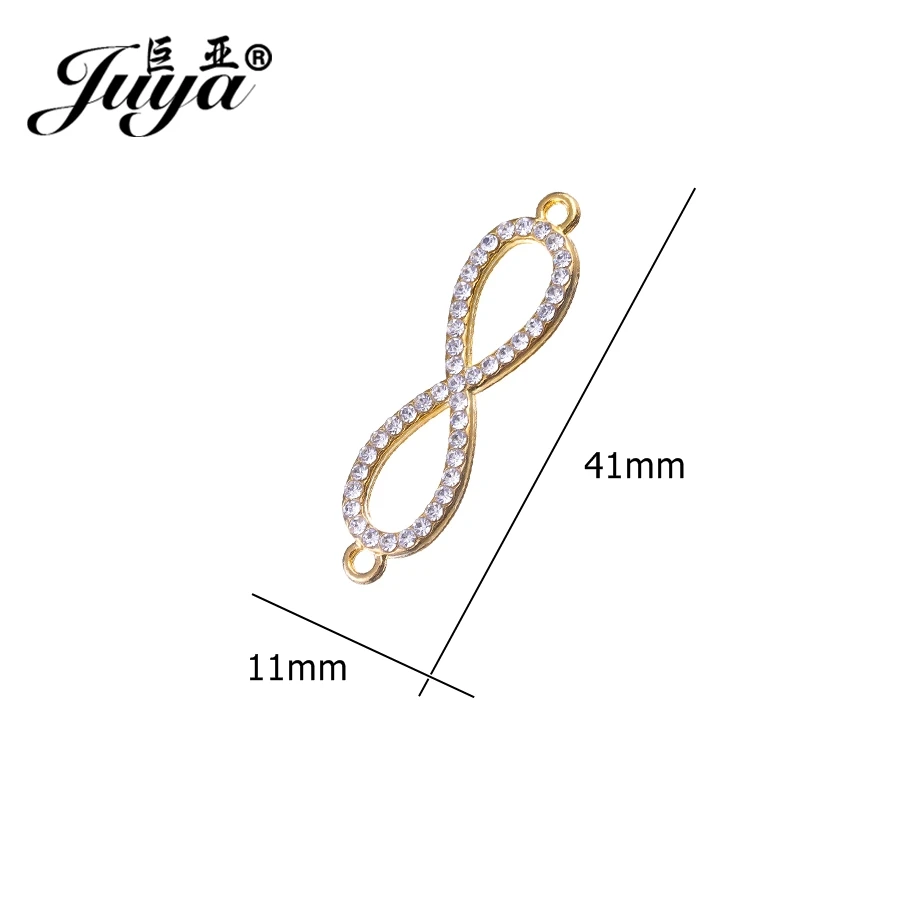10 Stück verschiedene Unendlichkeits-Kristall-Charms-Anschlüsse für Schmuckherstellung, DIY-Armband, Halskette, Schmuckzubehör, Bastelzubehör – Detail 3