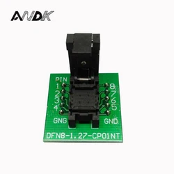 QFN8 DFN8 WSON8 Programming Socket Pogo Pin Test Adapter QFN8-1.27-CPO1PNL Pin Pitch 1.27mm IC Body Size 6*8mm Burn in Socket