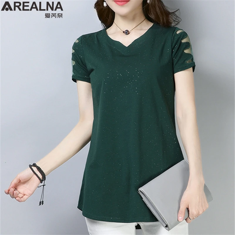 

Summer funny Shining t shirts Short Sleeve lace Splice t shirt women tops Oversized Casual tee shirt femme camisetas mujer M-4XL