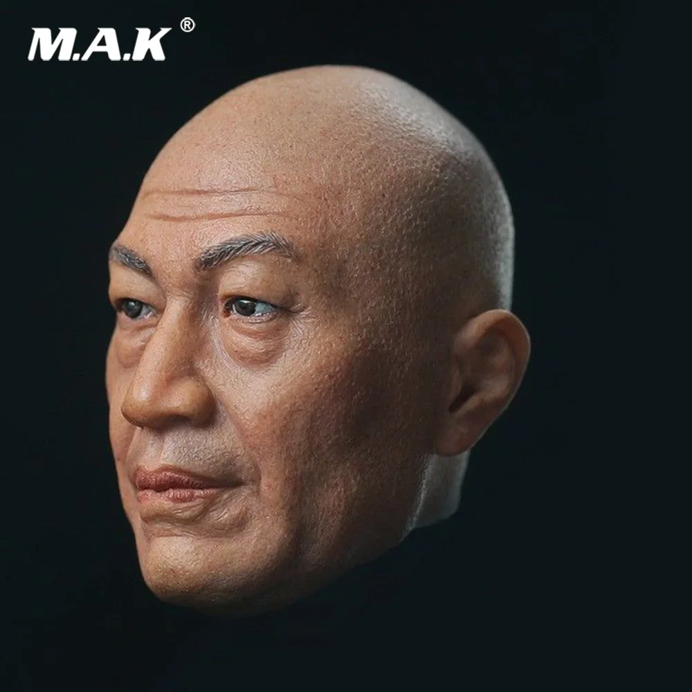 1/6 Scale S-02 Shi Zhaoqi Head Sculpt Chinese Bald Actor Head Carved Model Toys for 12 inches Male Action Figure Body