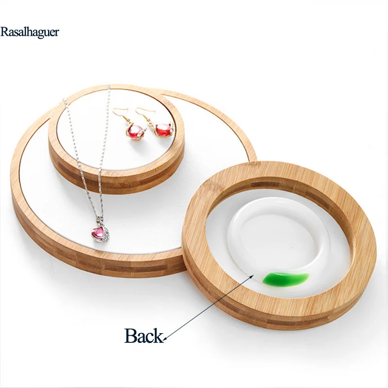 Simple Jewelry Packaging sales Fashion Round Bamboo Three-piece Jewelry Display Stand Earrings Necklaces Pendants Jewelry Props