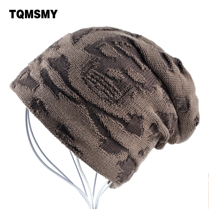 Casual bonnet Skull pattern hat for men beanies Knitted wool plus velvet bone Turban Cap Men\'s winter hats women\'s hat gorro cap