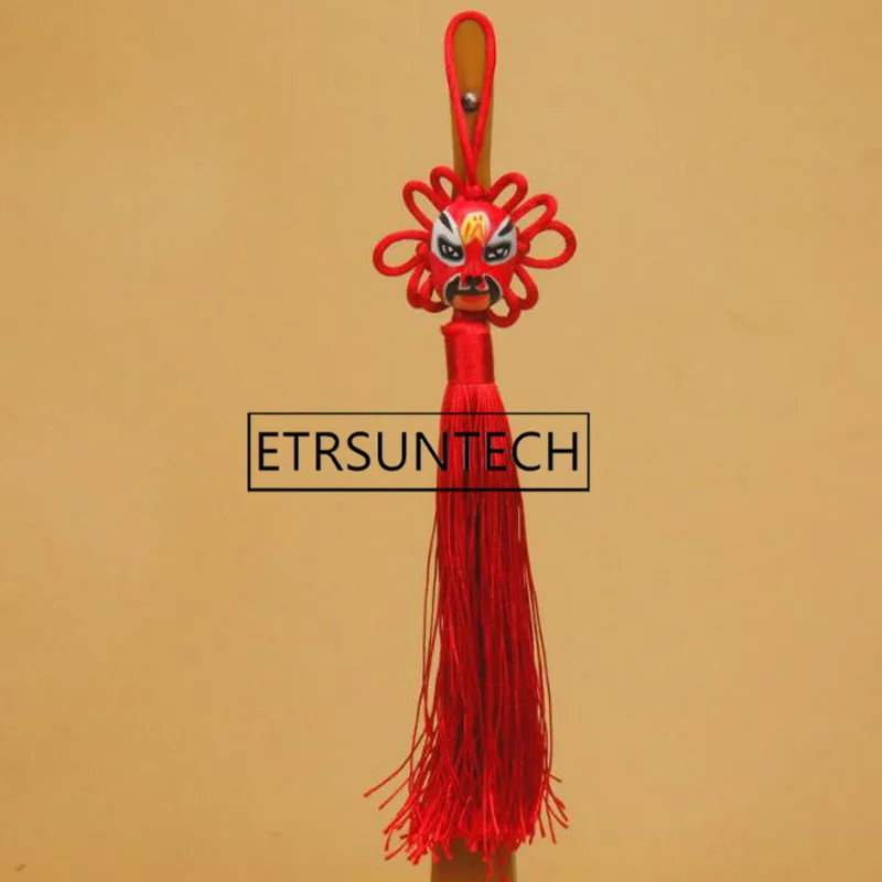 100pcs Creative Opera Face Ployester Chinese Knotting Tassels Fringe For Keys Car Bag Key Ring Key Chains Party Favor Gifts