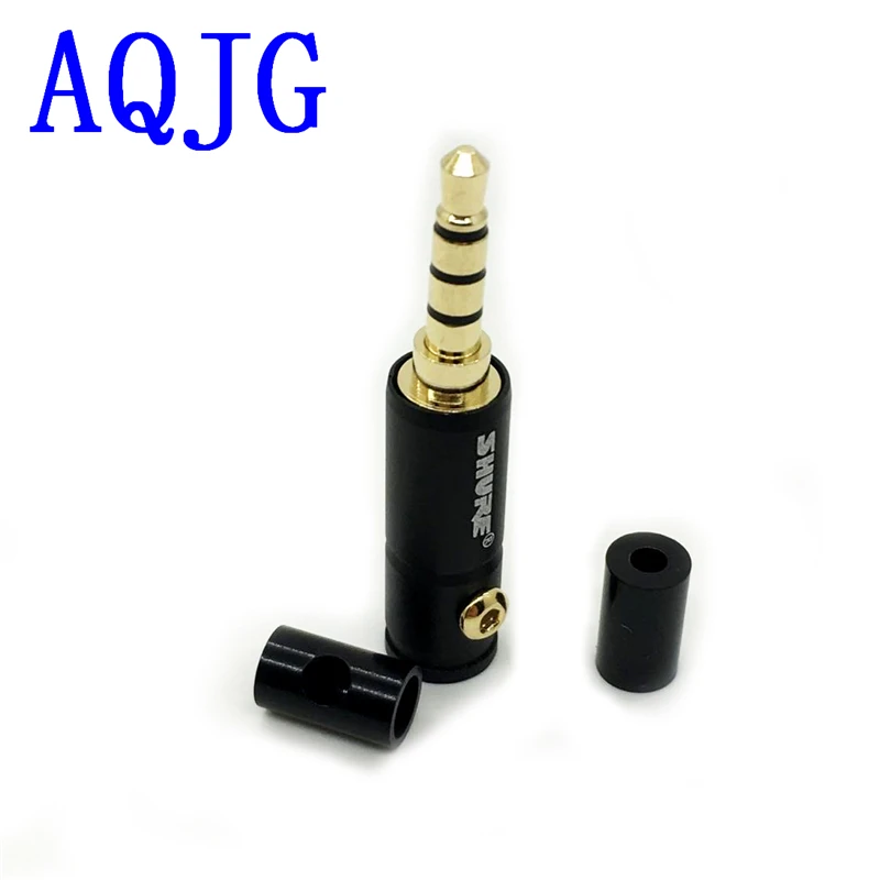 50pcs Jack 3.5 4 poles 3.5mm Audio Gold-Plated headphone plug 3.5 RCA Connectors plug jack Stereo connector for Shure AQJG