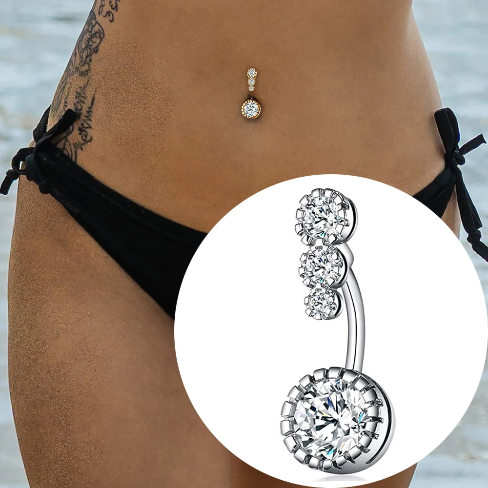 High Quality Belly Button Rings 316L Surgical Steel Navel Rings Banana Piercing Nombril Ombligo Women Men 1.6*10mm Body Jewelry
