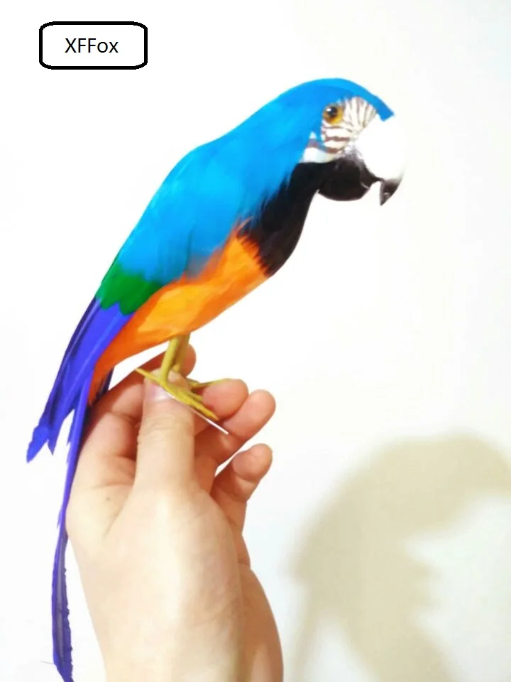 new real life blue&orange parrot model foam&feather cute parrot bird gift about 32cm xf0090