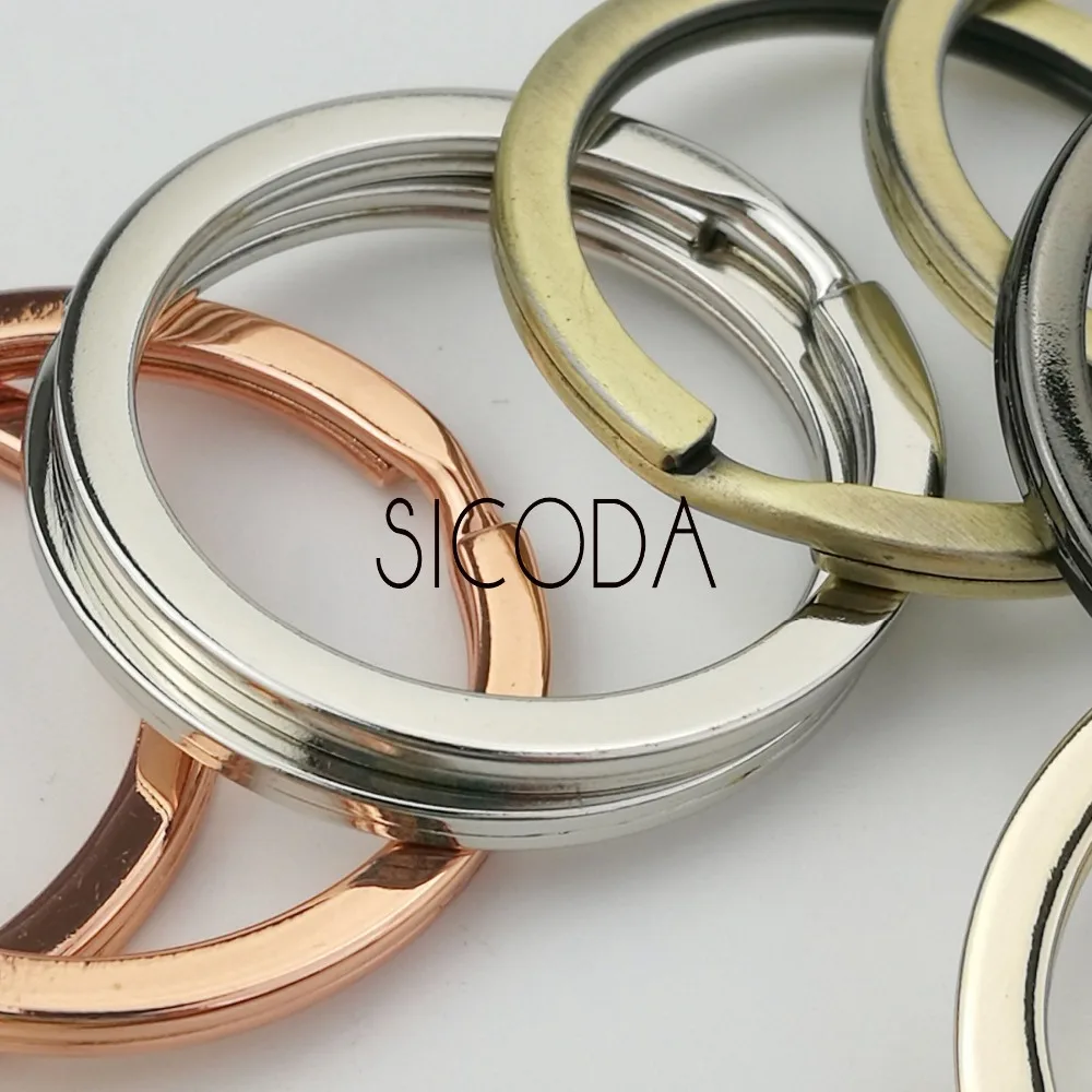 SICODA 10PCS High quality hanging plated key ring hardware key ring metal key chain Flat ring 30MM