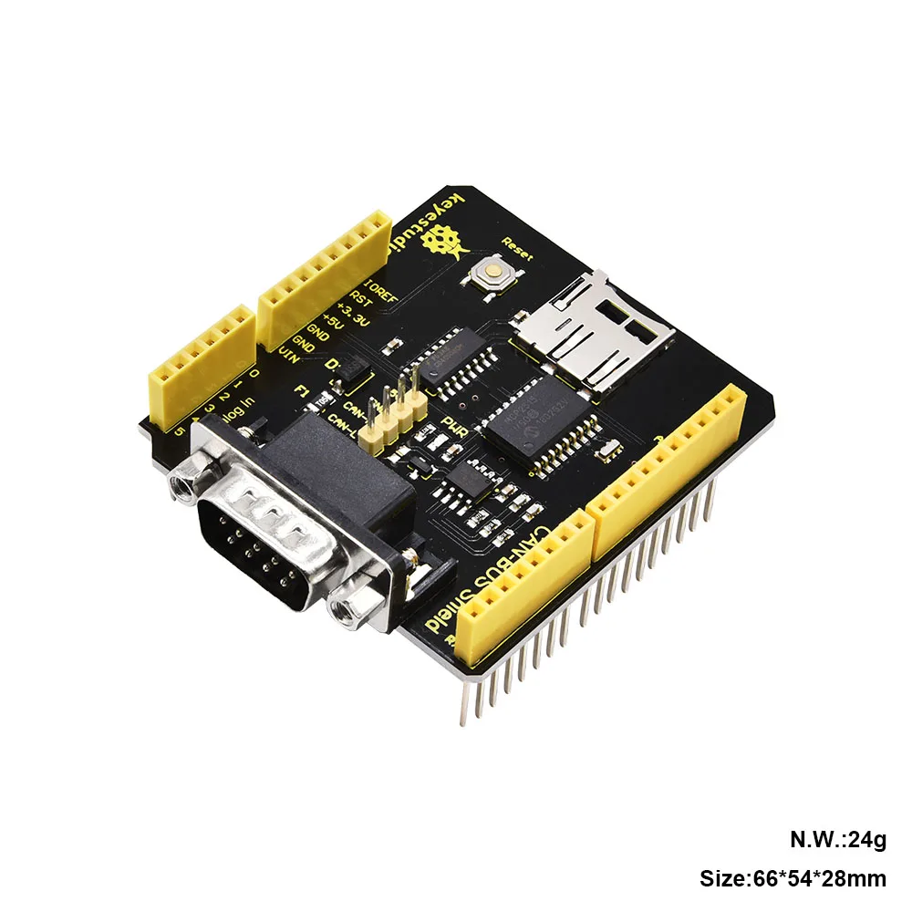 5pcs/lot Keyestudio CAN-BUS Shield For Arduino With SD Socket Controller MCP2551 Chip Provides DB9 Connector For Arduino UNO R3