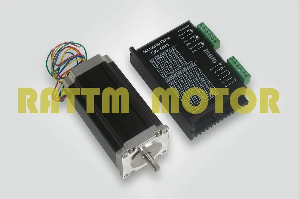 1 Axis NEMA23 stepper motor 425oz-in/3A 112mm length 280N.cm & CW5045 driver with 50V/DC 4.5A current CNC controller kit