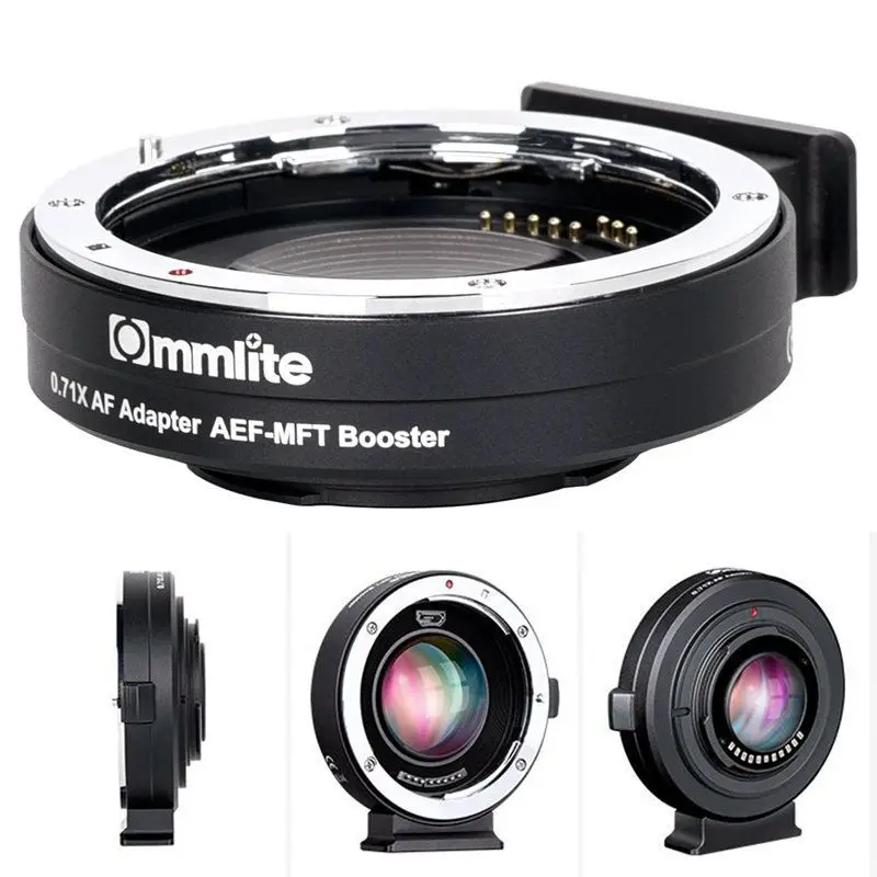 Commlite CM-AEF-MFT Lens Adapter for EF/EF-S Lens to M4/3 Camera Panasonic GH3 GH4 GH5 GX7 GF5 GF6 GM Olympus PL5 PL6 OM-D E-M5