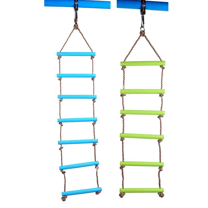 1Pcs Outdoor Indoor Plastic Ladder Rope Playground Games For Kids Climbing Rope Swing Plastic 6 Rungs PE Rope Toys For Children