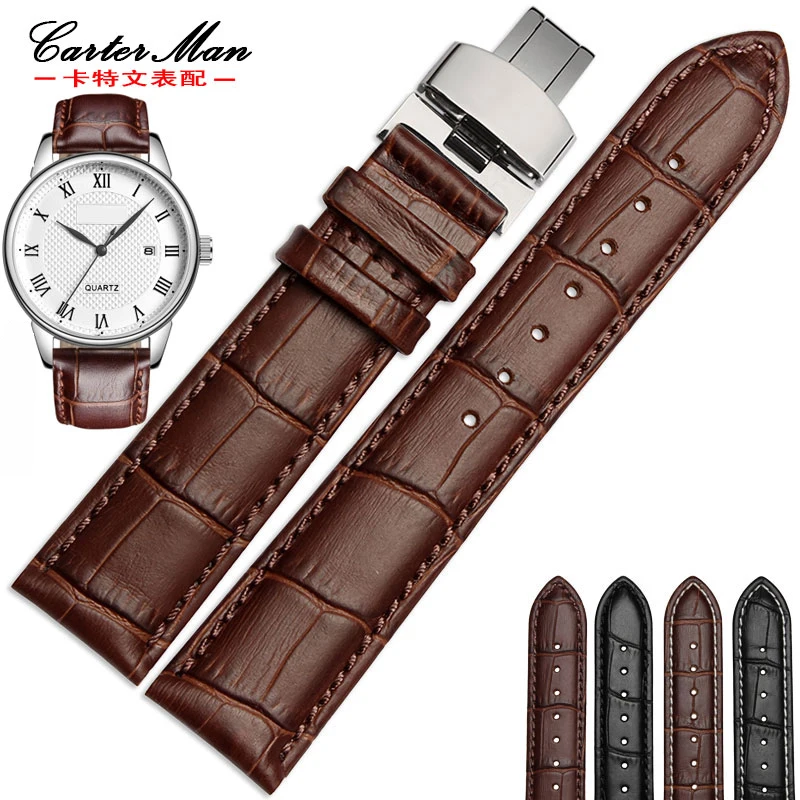 New High quality Genuine leather watchband 18mm 19mm 20mm 21mm 22mm leather strap for Tissot watch  with folding buckle