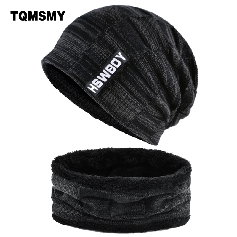 Zimowe męskie czapki szalik zestawy dzianiny wełniane czapki mężczyźni czapka w stylu hip-hop Turban czapki Skullies grube ciepłe czapki dla kobiet gorros bone