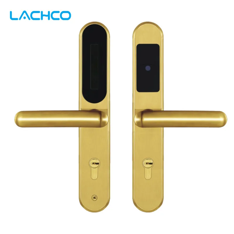 

LACHCO Electronic Card Door Lock RFID Card with Key EU Mortise Latch with Deadbolt For Hotel Home Apartment Office L16060SG