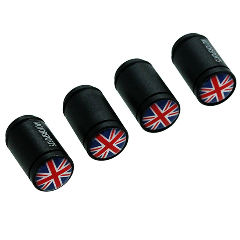 

HAUSNN 4Pcs/Set Car Accessories Valve Caps UK England Flag Logo for Jaguar MINI Land Rover Smart Tire Stem Covers Car Styling