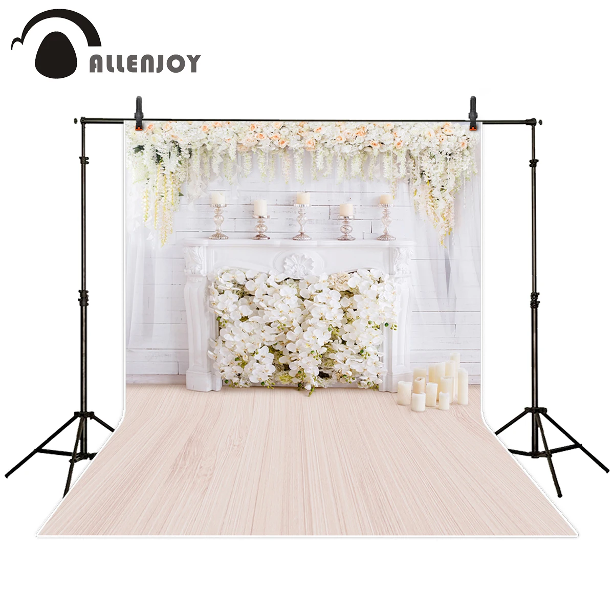 Allenjoy photography backdrop wedding pure flower love sweet candle background photobooth photo studio photo prop photocall