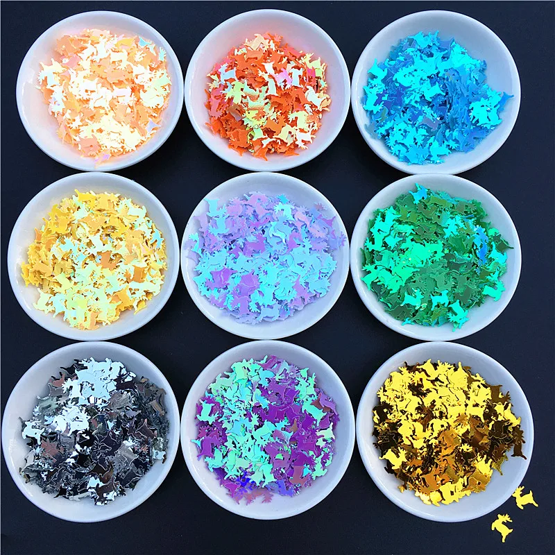 360pcs/Pack 10mm Christmas Deer Shape Sequins Paillettes DIY Crafts PVC Loose Sequin Scrapbook Ornaments Decoration Accessories