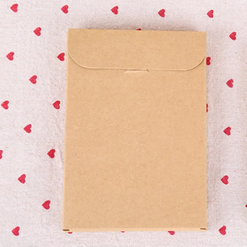 160Pcs 10.8*15.5*1.5cm Kraft Paper Envelope Invitation Card Letter Stationery Package Box Gift Greeting Card Postcard Photo Box