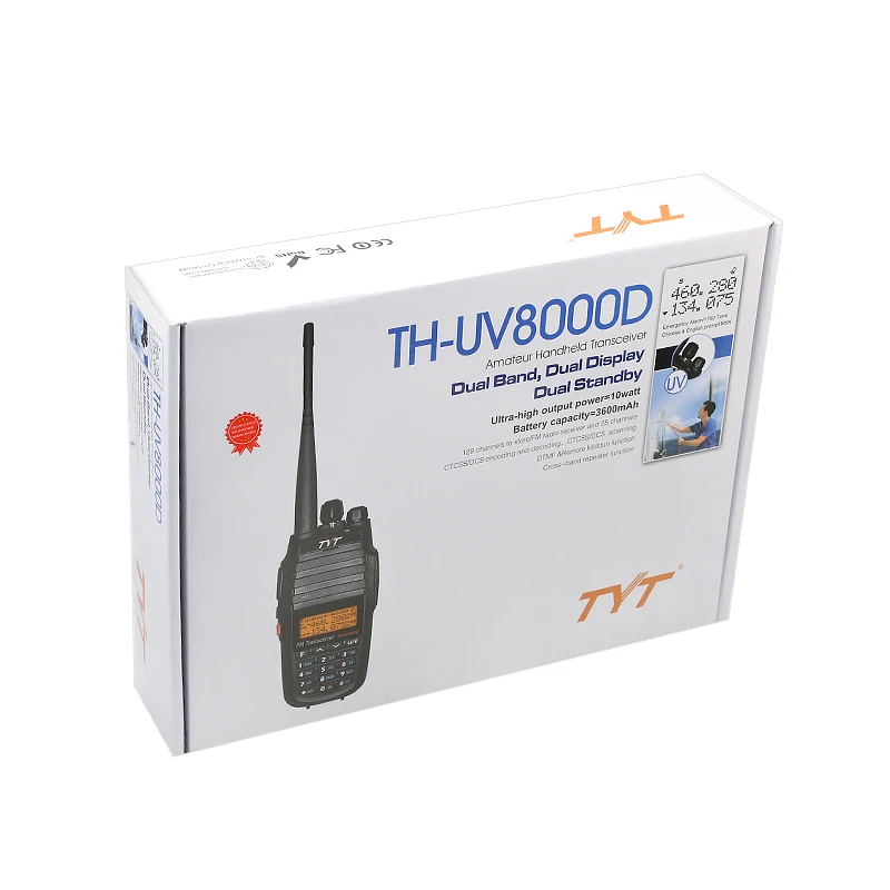 Asli TYT TH-8000D Versi Upgrade Baterai Ah Li-ion 3600M 10W VHF UHF Cross Band Walkie Talkie