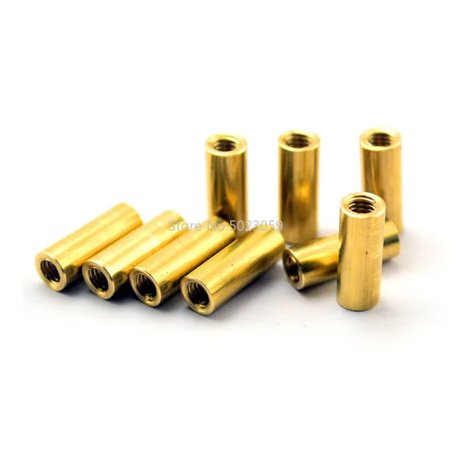 10 pieces M4 Brass screw for Diy Knife material Making knife Handle Cylindrical Nuts Connecting pipe rivet Cheese