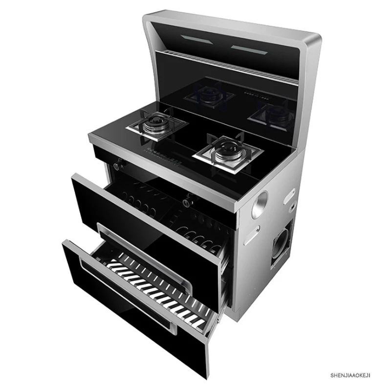موقد غاز كوكتوب من الفولاذ المقاوم للصدأ + آلة دخان لامبلاك متعددة الوظائف التنظيف التلقائي طنجرة مطبخ متكاملة 220 فولت