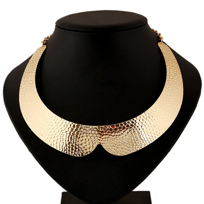 Hot Sale Chunky Necklace Gold-Color Punk Style Maxi Choker Necklace Jewelry Statement Necklaces For Women Collares 2015