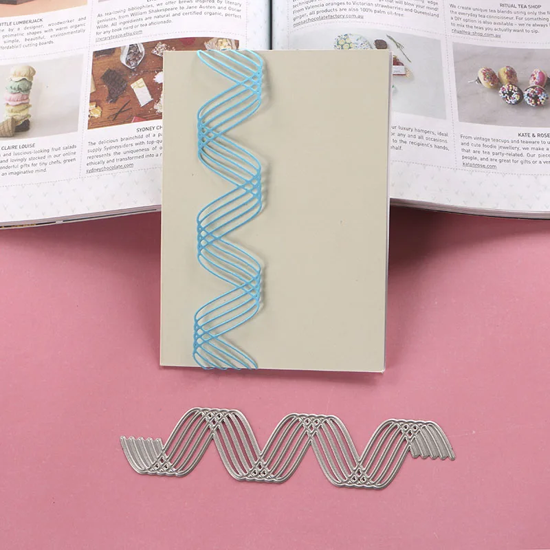 DUOFEN METAL CUTTING DIES 070300 rhythm wave border embossing stencil DIY Scrapbook Paper Album 2018 Jun new