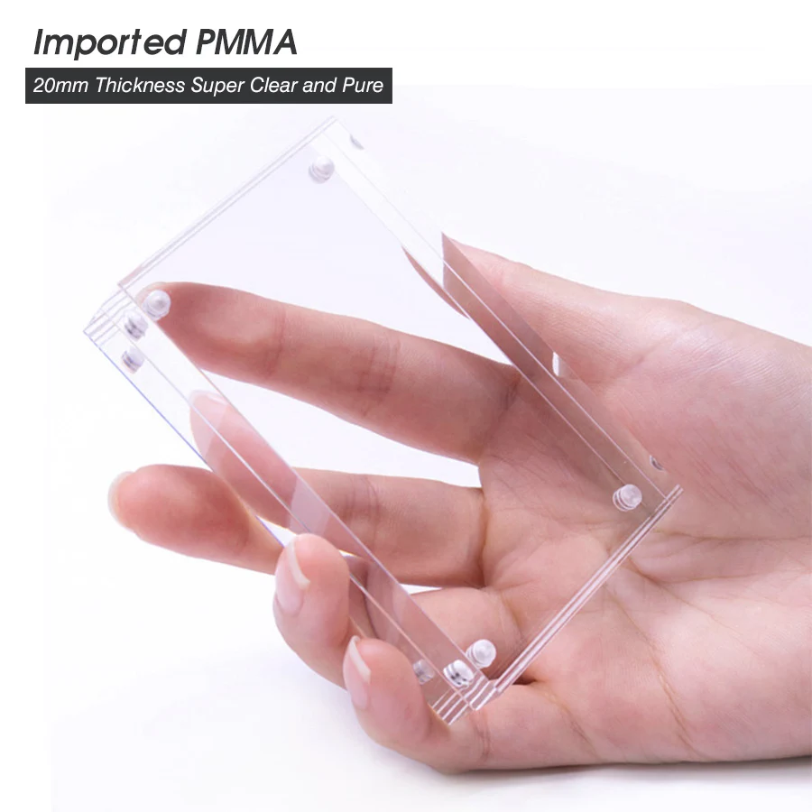 100x70mm Magnetic Acrylic Sign Holder Display Stand Price Label Card Tags Table Baby Photo Picture Block Frame